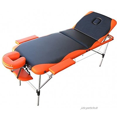 Massageliege Kofferliege Therapieliege Alu mobil in verschieden Farben Farbe:orange