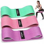 Resistance Bands Fabric Fitness Bands Set for Legs and Hip Non-Slip Resistance Bands Tensile Strength 3 Pieces Booty Band with 1.5 m Rubber Band for Strength Training Muscle Building