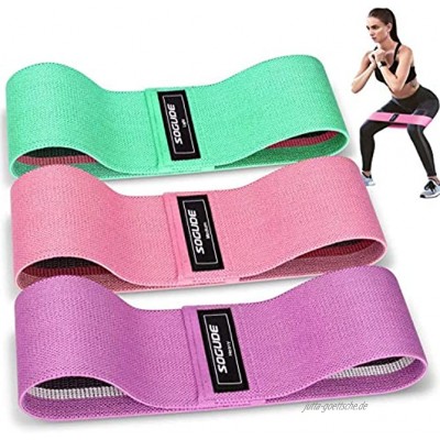 Resistance Bands Fabric Fitness Bands Set for Legs and Hip Non-Slip Resistance Bands Tensile Strength 3 Pieces Booty Band with 1.5 m Rubber Band for Strength Training Muscle Building