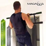 MAGNOOS Klimmzugstange “Matador“ Das Original Premium Tür Reckstange für Türrahmen Ohne Schrauben Fitnessstange für Zuhause 20cm höher im Tür Rahmen für mehr Bewegungsamplitude Range of Motion
