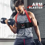 Tikaton Arm-Blaster mit Handgelenkbandagen für Bizeps und Trizeps verstellbarer Bizeps-Isolator Arm-Curl-Blaster für große Arme Bodybuilding und Gewichtheben dickes Aluminium Bizeps-Trainingsgerät