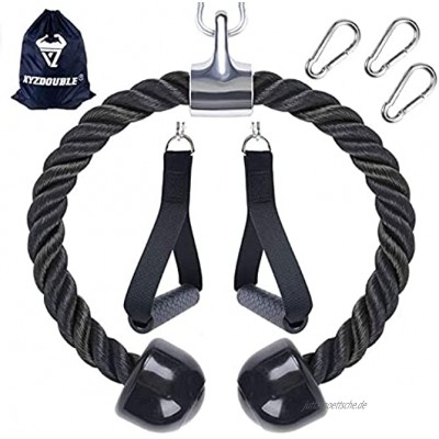 Trizepsseil 70cm 90cm Trizeps Bizeps Seil Cable Attachment for Fitness Kabelzug Seil Fitness mit Rutschfesten Griffen Heavy Duty Kabel Befestigung für Fitness,Trizeps,Fitnessstudio oder zu Hause
