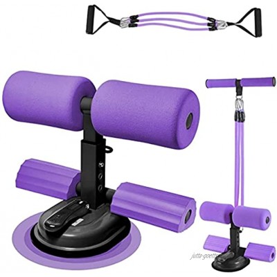AACXRCR Sit Up Übungsgeräte für Boden einstellbar Sit Up Assistant-Gerät mit Sit-Up-Fußhalter starker Widerstands-Übungsbändern Kern-Trainingsgeräte für Zuhause Color : Purple