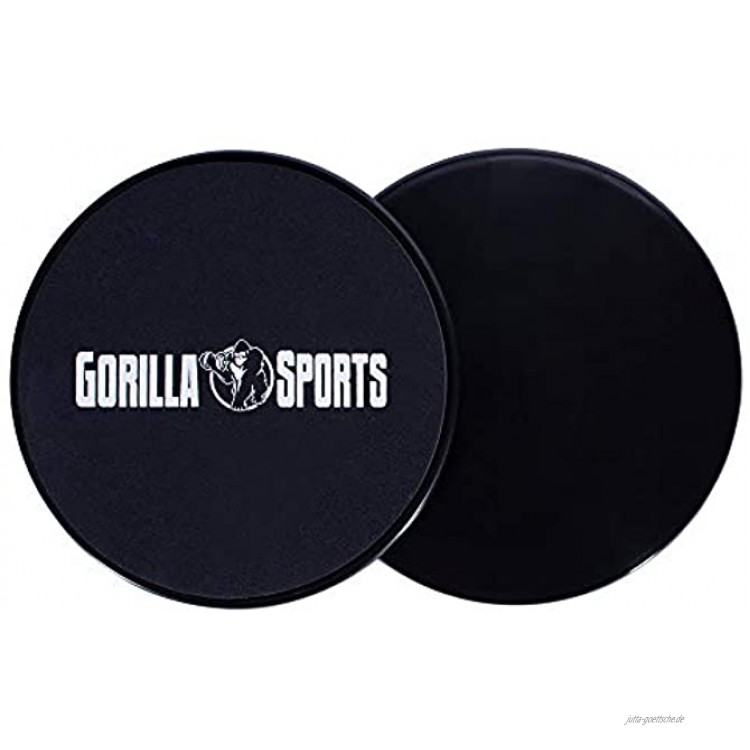 GORILLA SPORTS® Sliders Fitness Pads 2er Set inkl. Tragebeutel – Core Gleitscheiben Slide Pads doppelseitig für Glatte Böden u. Teppich