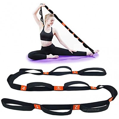 5BILLION Yogagurt 4cm Breite Stretchgurt mit Mehreren Grip Loops Tür-Flexibilität Ideal für Heißes Yoga Körperliche Therapie Größere Flexibilität & Eignung-Training