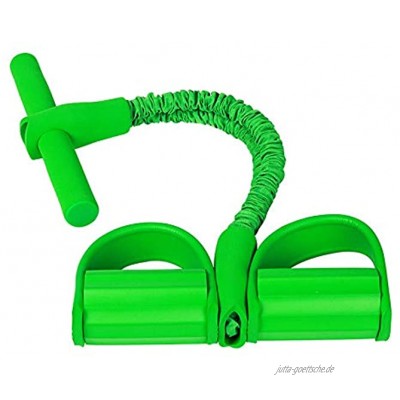 AEDWQ Multifunktionale Gummizug Dicker Schlauch Fußschalter Fitness-Expander Elastischer Arm Stretch Tunnelzug Yoga Zugseil Sit-ups 2 Bänder Sit-up-Übung Grün