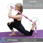 arteesol Yogagurt mit 10 Schlaufe Gymnastik-Gurt für Stretch Übungs Schmerztherapie Yoga und Faszien-Training Pilates Physiotherapie 2m lang