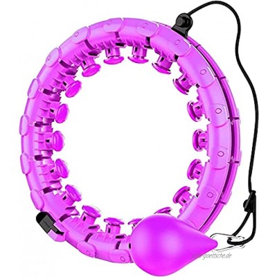 Duyifan Smart Weighted Hula Hoop for Exercise and Weight Loss Adjustable Length 2 in 1 Abdomen Fitness Massage 24 Detachable Knots Abdominal Trainers Suitable for Adults and Children