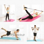Fitness Sport Pilates Bar Kit Gym Workout Stick Pilates Übungsstange Kit mit Widerstandsband Bodybuilding Puller Yoga Seil Farbe: Pink