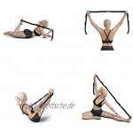MoYouno Yoga-Gürtel mit Mehreren Schlaufen elastischer Stretchgurt mit 9 Schlaufen 105 x 3,6 cm Beinstrecke Flexibilitätstrainer erweitertes verstellbares Übungsband