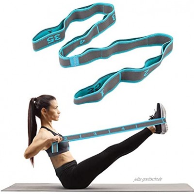 QUACOWW Yoga-Gurte Yoga-Stretchgurt mit 9 Schlaufen Übungsgurte für Yoga Pilates Gymnastik Flexibilität