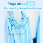 QYK -Rücken Yoga Stretching Strap Yoga Stretching Strap Flexibilität Zugtrainer Reha Pilates Dance Höhenverstellbare Beinstrecker,1 Blue