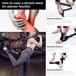 Yoga-Stretch-Gürtel Fuß- und Bein-Stretchband mit Schlaufen für Plantarfasziitis zur Verbesserung der Kraft und Linderung von Achillessehnenentzündungsschmerzen schwarz