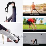 Yoga-Stretch-Gürtel Fuß- und Bein-Stretchband mit Schlaufen für Plantarfasziitis zur Verbesserung der Kraft und Linderung von Achillessehnenentzündungsschmerzen schwarz