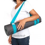Yogagurt 2 in 1 Baumwolle 2 m x 38 mm Metallringe an beiden Enden Yogamatten-Tragegurt statt Yogamatten-Tasche schwarz