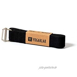 YOGAKLAR Yogagurt aus Baumwolle mit rutschfestem Metallverschluss – 250 x 3,8 cm breiter und Stabiler Yogagurt aus nachhaltigen und umweltbewussten Materialien für Yoga Pilates und Dehnübungen