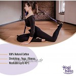 Yogibato Gymnastik Gurt mit 8 Schlaufen – Yogagurt 240 x 2,5 cm – Stretchband für mehr Beweglichkeit bei Yoga Pilates Ballett & Physiotherapie – Multi Loop Stretch Strap 100% Baumwolle