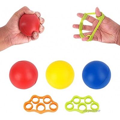 ansd 5 Stück Ball für die Hand Handgriffbälle fingertrainer Ball zum Druckentlasten zur Stärkung von Händen und Fingern und zur Linderung von Gelenkschmerzen
