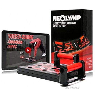 NEOLYMP 12 in 1 Premium Liegestützplattform mit Videoanleitung | schonend für die Handgelenke | Professional Push Up Bars für Muskeltraining und Krafttraining | PUP210