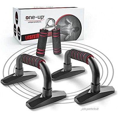 one-up Professionelle ergonomische Liegestützgriffe – [2]er Set Push up bar mit Antirutschunterfläche – Fitness Zubehör für Training Zuhause & Outdoor
