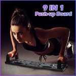 Siebwin Liegestütze Brett Push Up Board Set 9 in 1 Multifunktions Tragbare mit Rutschfester Liegestützgriffe 2 Widerstandsbänder 16 Rutschfestes Pad für Männer Frauen Muskel Hometrainingsgeräte