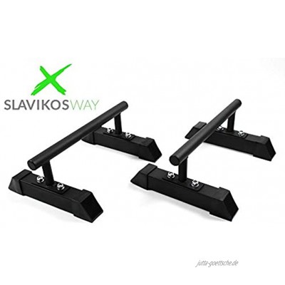 X-Parts Parallettes Metall Liegestützgriffe Handstandgriffe Stabil Handstand SCHWARZ Slavikosway