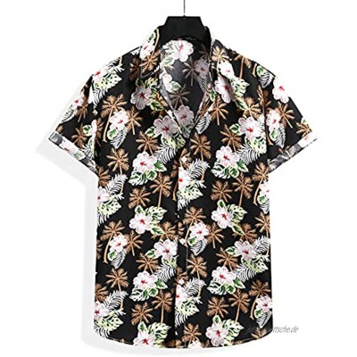 CXDS Sommerhemd Herren Sommer Leisure Fashion Hawaiian T-Shirt Short Sleeve Shorts Set Schlafshirt MäNner Kurzarm Sportshirt Locker Liebe Geschenke FüR Arbeitshemden