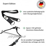 PREMIUM Schlingentrainer Komplett Set Made in Germany geprüft & zertifiziert 10 Jahre Garantie Slingtrainer Krafttraining Set für zuhause und outdoor mit Türanker Umlenkrolle Befestigung