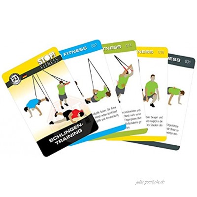STOP! Fitness | Schlingentraining Sling Fitness Suspension Training | Trainingskarten Übungskarten deutsche Version Kartengröße 66 x 100 mm mit Kunststoffbox
