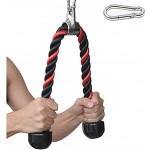 Trizepseil 68,6 cm & 88,9 cm 2 Farben Fitness-Befestigung Kabel Zughilfe strapazierfähig beschichtetes Nylon-Seil mit Vollgummienden schwarz 68,6 cm