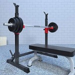 EEUK Verstellbarer Squat Rack Multifunktionaler Langhantelständer Kniebeugenständer für Home Gym Krafttraining Stand Fitness 260 Kg Belastbarkeit
