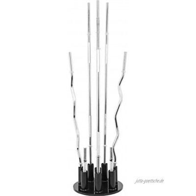 GORILLA SPORTS® Langhantel-Ständer vertikal Schwarz – Rack für 8 Hantelstangen mit 30 31 mm und 50 51 mm Aufnahme