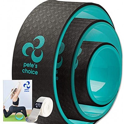 pete's choice Yoga Rad mit eBook inklusive & Yogagurt Bequem & langlebiges Yoga-Zubehör I Yoga Wheel für mehr Flexibilität I Idealer Rückendehner