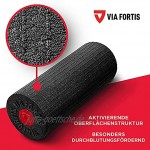 VIA FORTIS 2in1 Faszienrolle Foam Roller mit aktivierender Oberflächenstruktur mit herausnehmbarer Mini-Massagerolle mittlerer Härtegrad für Anfänger und Leistungssportler