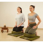 livasia Yogaset Meditationsset L der Marke Asia Wohnstudio: 1 x Zafukissen Yogakissen + 1 x Sitzkissen Meditationskissen mit Reiner Kapokfüllung Günstiges Set