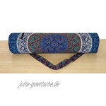Indian Craft Castle Hippie Yogamatte Tragetasche mit Schultergurt Yogamatte Tasche Turnbeutel Strandtasche blau 6 kaam