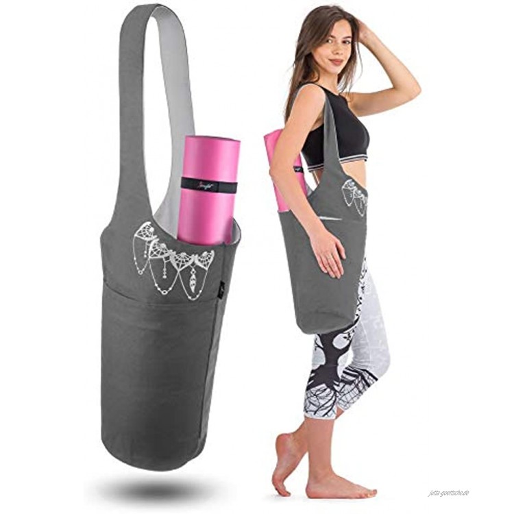 Zenifit Yoga-Matte Tasche Lange Tote mit Taschen hält mehr Yoga-zubehör. Netter Yoga-matten-Halter mit Bonus-Yoga-matten-bügel-Elastics. stilvolle und praktische Yoga-Matte Taschen und träger