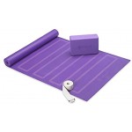 Gaiam Anfänger-Yoga-Starter-Set Yogamatte Yoga-Block Yoga-Gurt