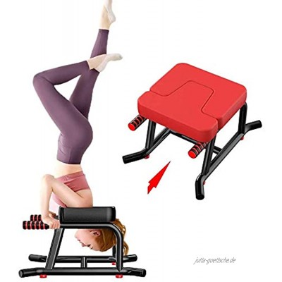 FAIRYPIE Stand Yoga Stuhl Für Familie Yoga Handstand Bench Yoga Kopfstandhocker Stahlrohr Und PU-Pads Fitnessgeräte Lindern Sie Müdigkeit Und Bauen Sie Körper Auf,Rot