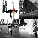 MQSS Antigravity Aerial Yoga Hängematten-Set Yoga-Schaukel-Set Yoga-Trapez-Sling-Set Flying Yoga Silk-Set für Kinder und Erwachsene Heim und Outdoor Black