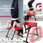 NCBH Yoga Kopfstandhocker,Klappbare Yoga Handstand Bench,Inversions Stuhl Kopfstand Bank,mit PU-Kissen und verlängertem Handlauf,zum Üben von Kopfstand Schulterstand und Krafttraining,Rot
