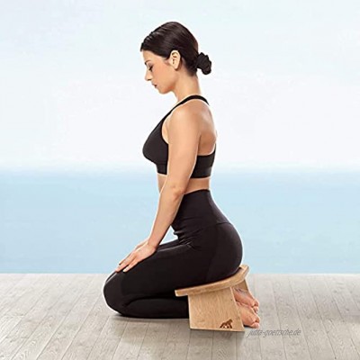 NLXX klappbar Meditationsbank Bamboo Seiza Kniehocker für Zen-Meditationshaltung – Bonus Tragbare Reisetasche – Ergonomischer Bambus Yoga Hocker