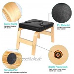 RTMJUNMA Yoga-Kopfstand-Stuhl Yoga-Hocker-Kopfstand-Bank Yoga mit abnehmbarem PU-Kissen Kopfstand-Trainer-Stuhl Yoga-Inversions-Stuhl für das Training